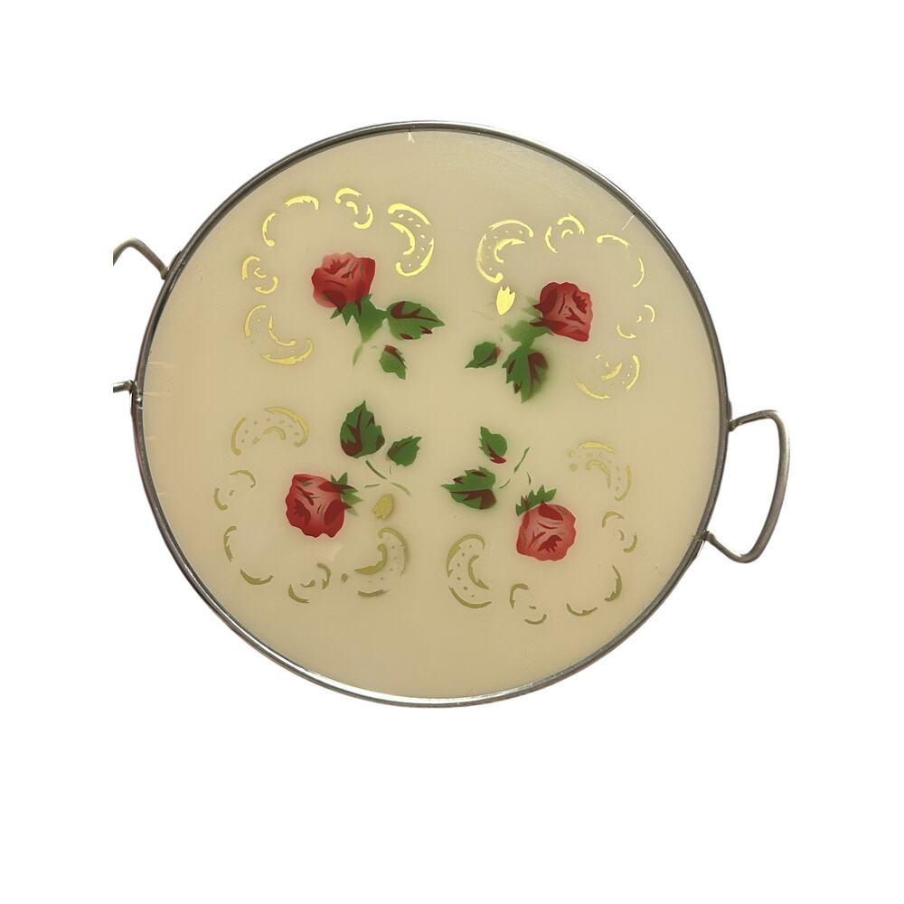 Vintage Western Germany 1920s/1930s Rose Reverse Painted Platter - Picture 3 of 4